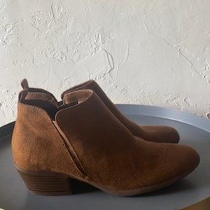 AE Cognac Faux Suede Ankle Boots, 7 1/2